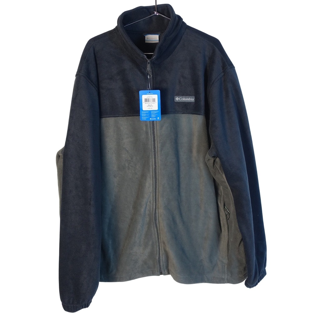 Columbia Steens Mountain Full Zip 2.0 Fleece Jacket Men 2X Black Grey NWT